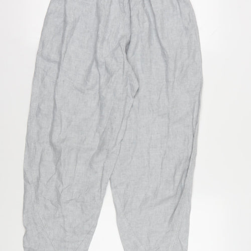 Poetry Grey Linen Jogger Trousers, Size 12