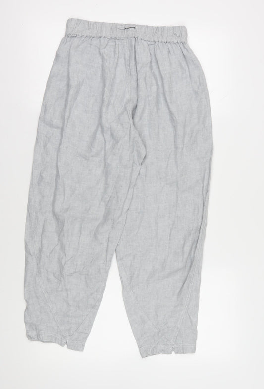 Poetry Grey Linen Jogger Trousers, Size 12