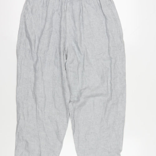 Poetry Grey Linen Jogger Trousers, Size 12