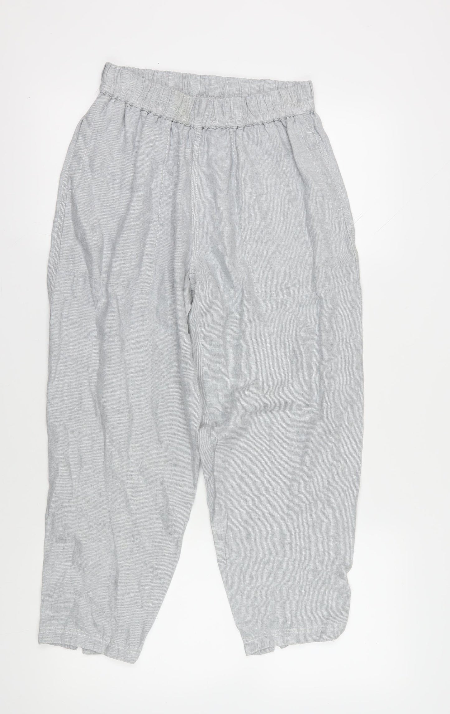 Poetry Grey Linen Jogger Trousers, Size 12