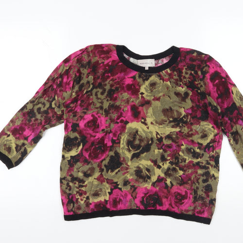 Amaryllis Floral Button Cardigan, Multicoloured, Size L