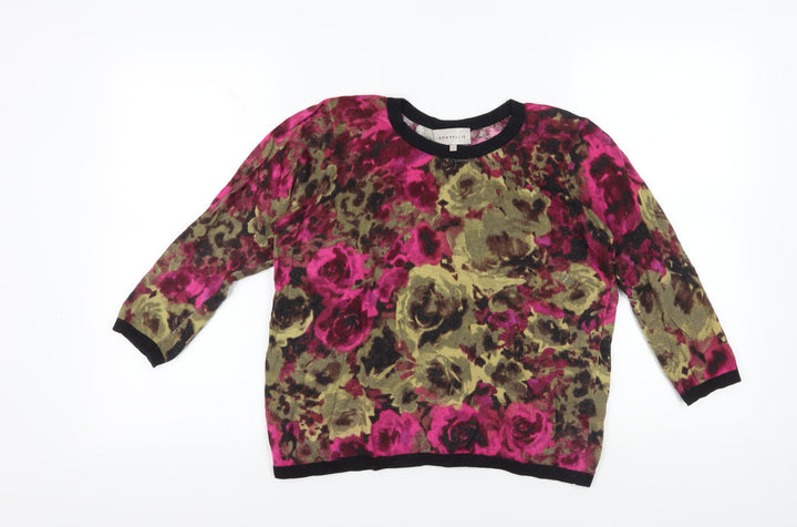 Amaryllis Floral Button Cardigan, Multicoloured, Size L