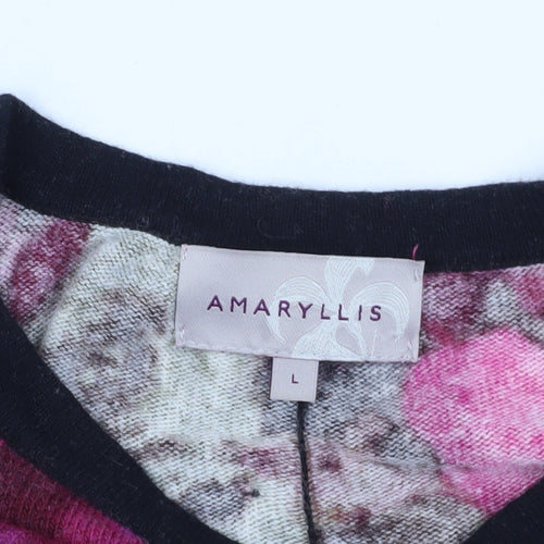 Amaryllis Floral Button Cardigan, Multicoloured, Size L