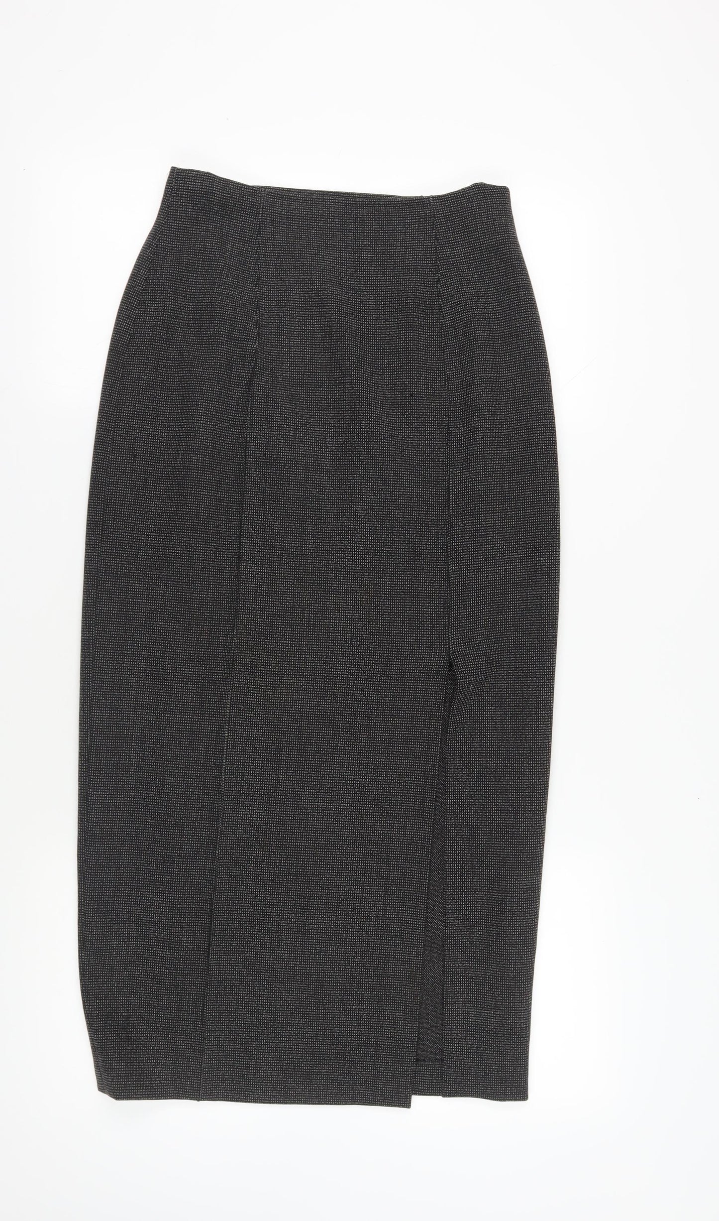 Claudia Sträter Black Midi Wool Blend Pencil Skirt