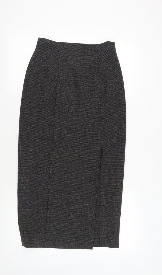 Claudia Sträter Black Midi Wool Blend Pencil Skirt