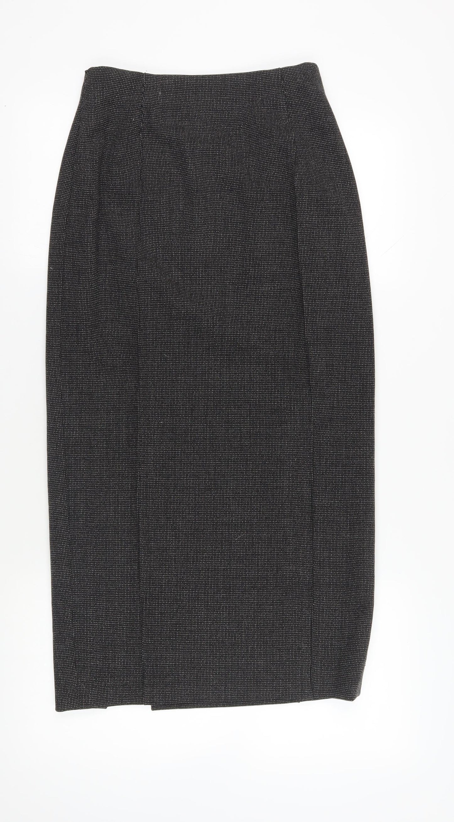 Claudia Sträter Black Midi Wool Blend Pencil Skirt