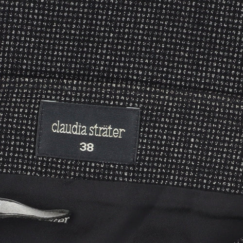 Claudia Sträter Black Midi Wool Blend Pencil Skirt