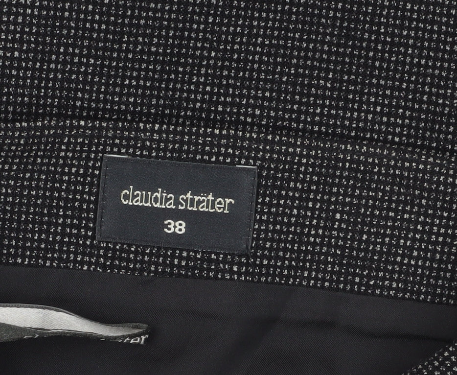 Claudia Sträter Black Midi Wool Blend Pencil Skirt