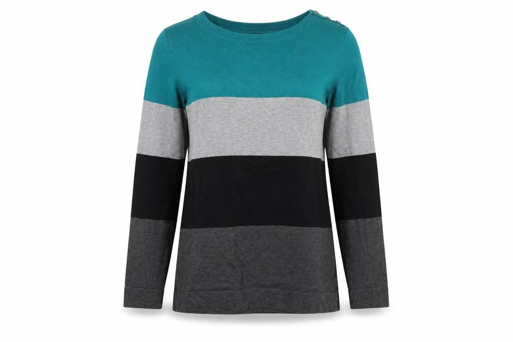 Front view of Paramour Multicoloured Striped Jumper, size S