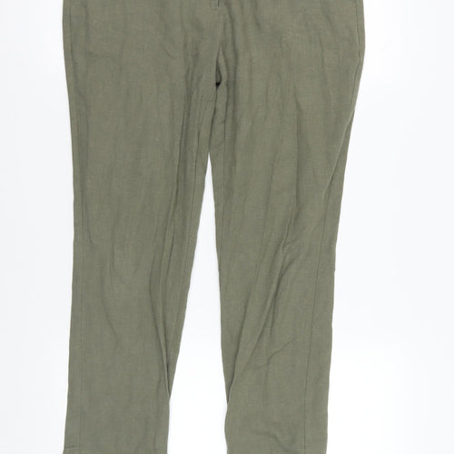 Rohan Green Linen Chino Trousers, Size 12, Casual Style