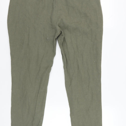 Rohan Green Linen Chino Trousers, Size 12, Casual Style