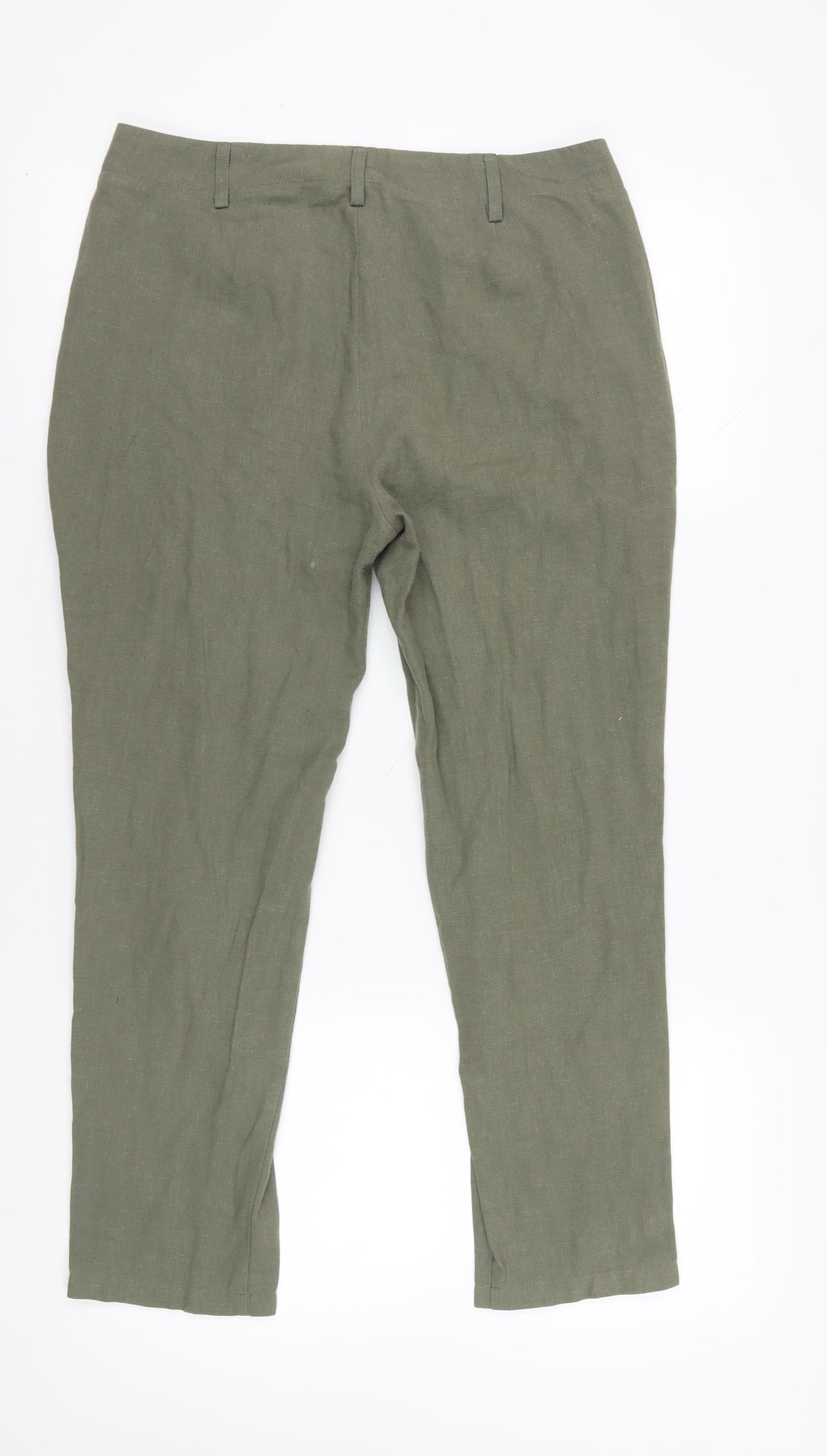 Rohan Green Linen Chino Trousers, Size 12, Casual Style