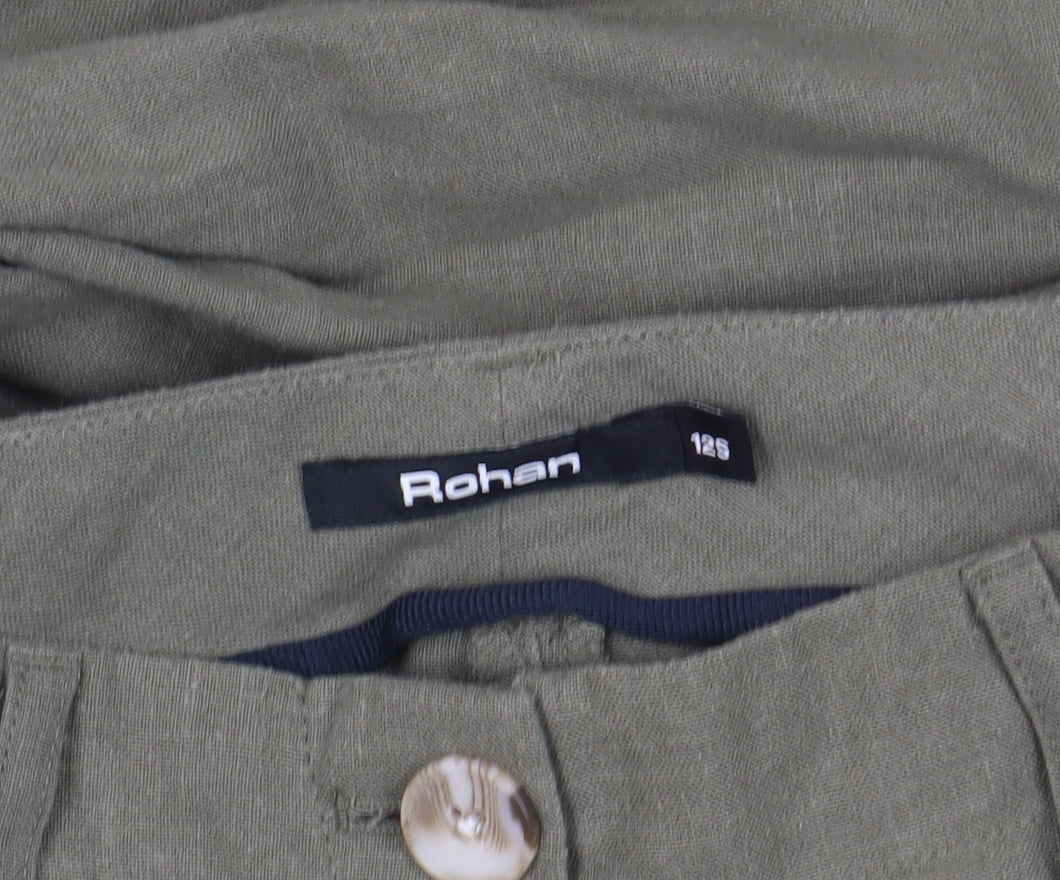 Rohan Green Linen Chino Trousers, Size 12, Casual Style