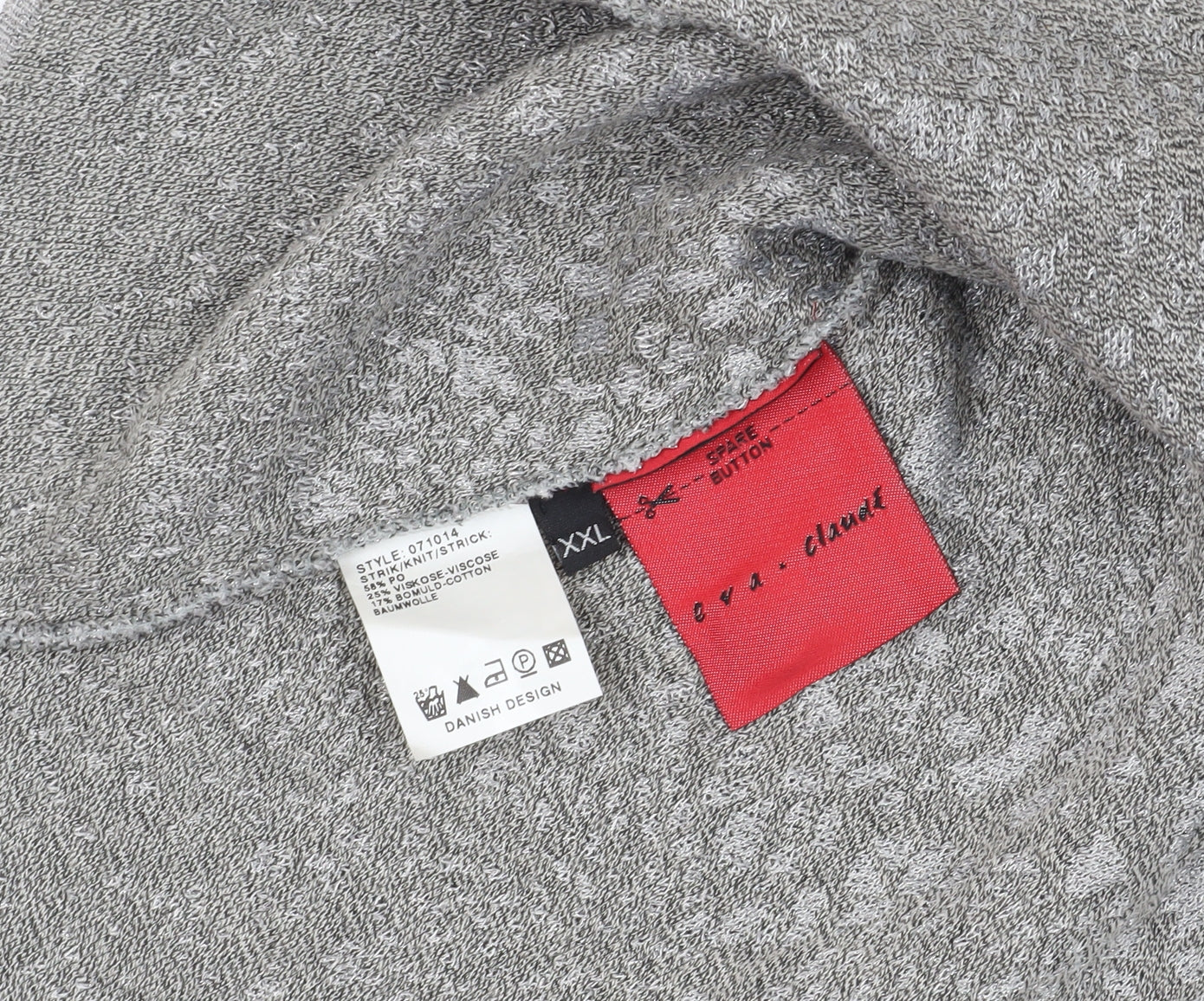 Eva & Claudi Grey Wrap Jumper 2XL Collared Casual Wear