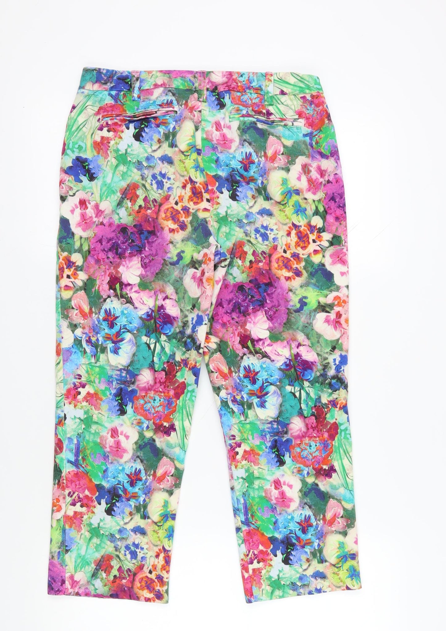 Lands' End Multicoloured Floral Cropped Trousers, Size 12
