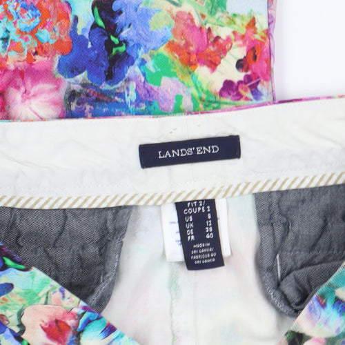 Lands' End Multicoloured Floral Cropped Trousers, Size 12