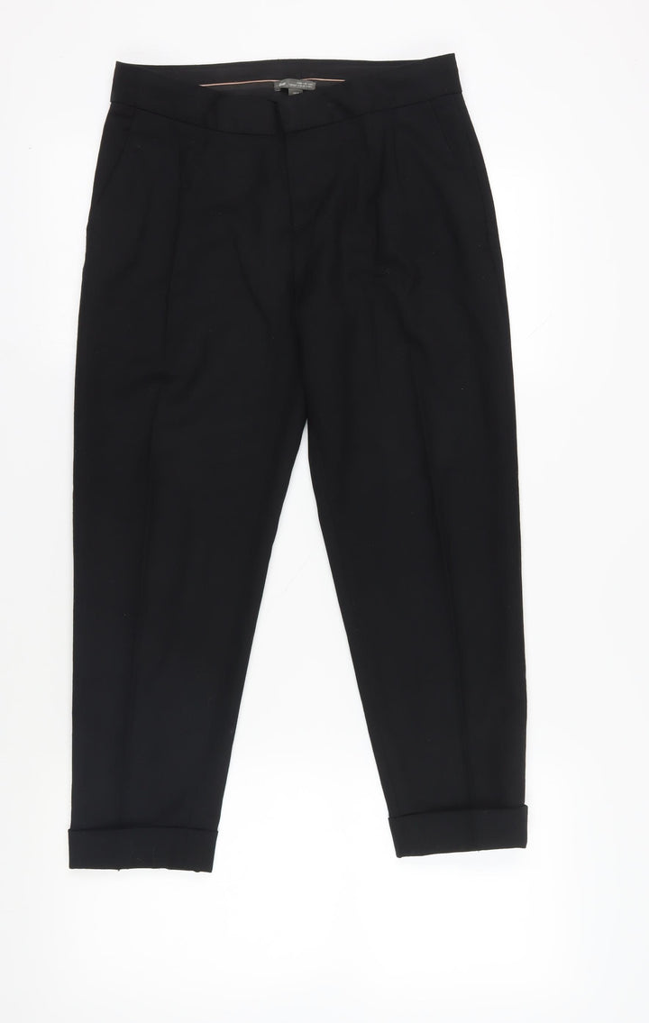 Gap Black Cropped Wool Blend Women's Trousers Size 8
