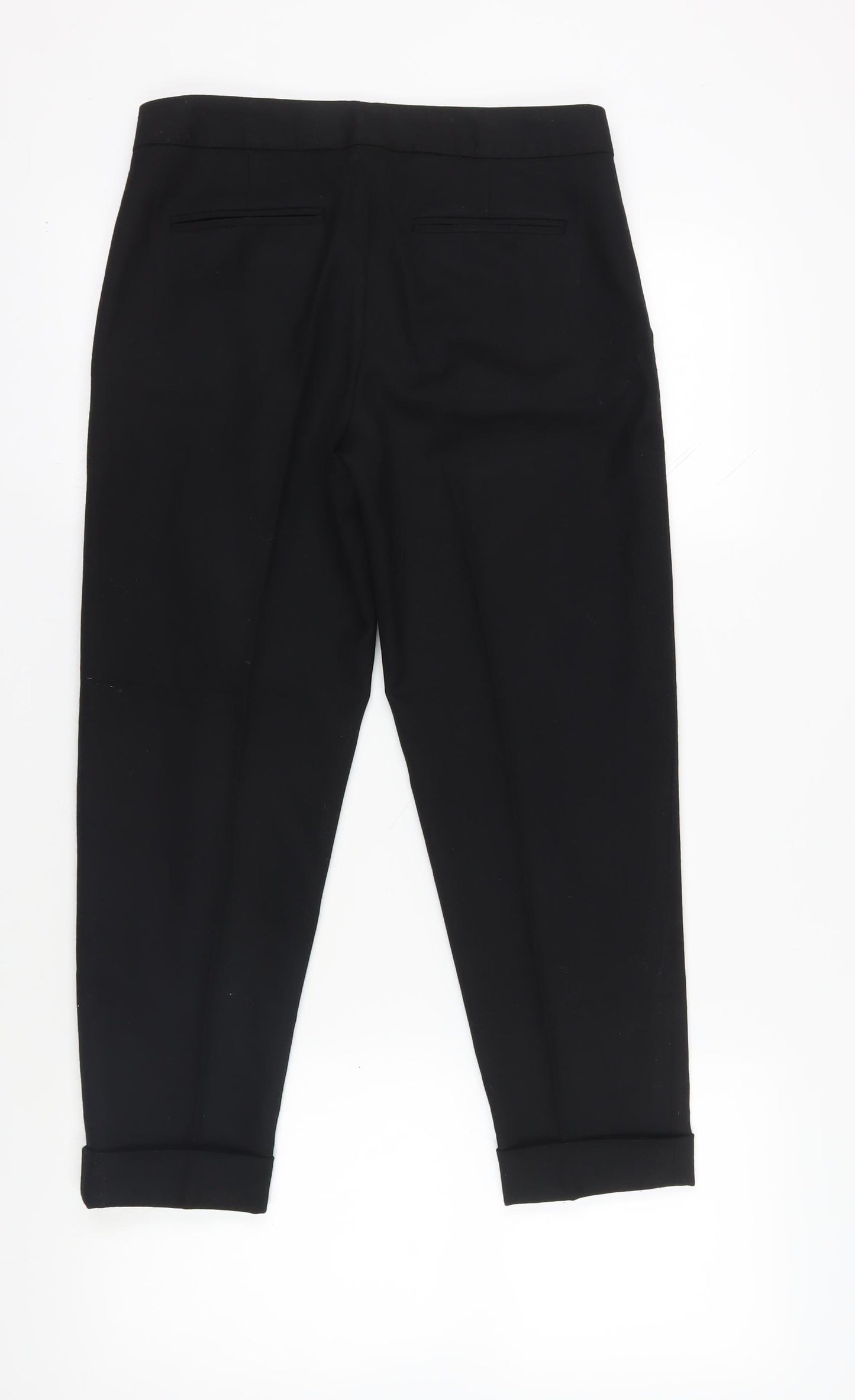 Gap Black Cropped Wool Blend Women's Trousers Size 8