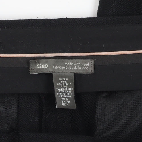 Gap Black Cropped Wool Blend Women's Trousers Size 8