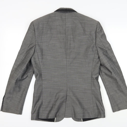 Goodsouls Grey Slim Fit Blazer Shawl Lapel Formal Jacket