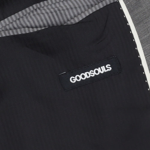 Goodsouls Grey Slim Fit Blazer Shawl Lapel Formal Jacket