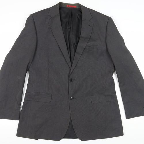 Classic Black Men's Blazer, Size 44, Elegant Style
