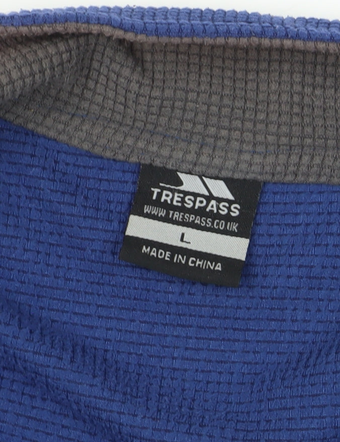 Trespass Blue 1/4 Zip Fleece Sweatshirt Large