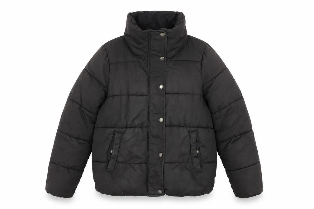 Front view of Only Black Puffer Jacket, size S, Warm Winter Coat