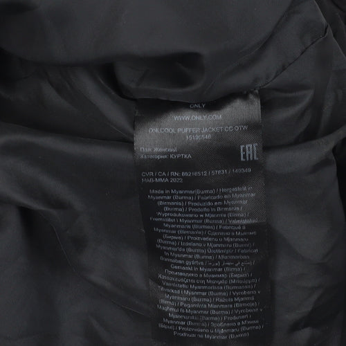 ONLY Black Puffer Jacket Size S Warm Winter Coat