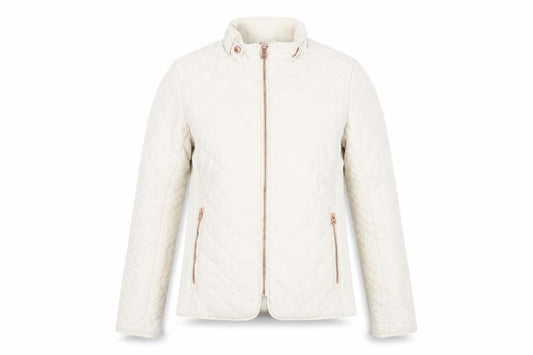 Front view of Diverse Beige Quilted Jacket S - Warm Softshell Casual