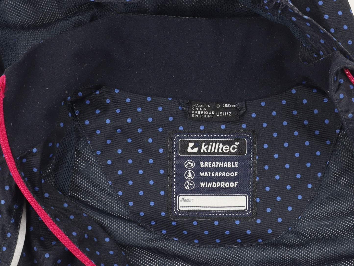 Killtec Blue Polka Dot Girls Rain Coat, 2 Years, Waterproof