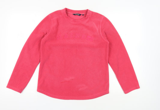 MAINE Pink Fleece Pullover Sweatshirt Size 14