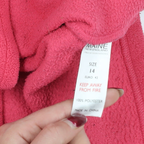 MAINE Pink Fleece Pullover Sweatshirt Size 14