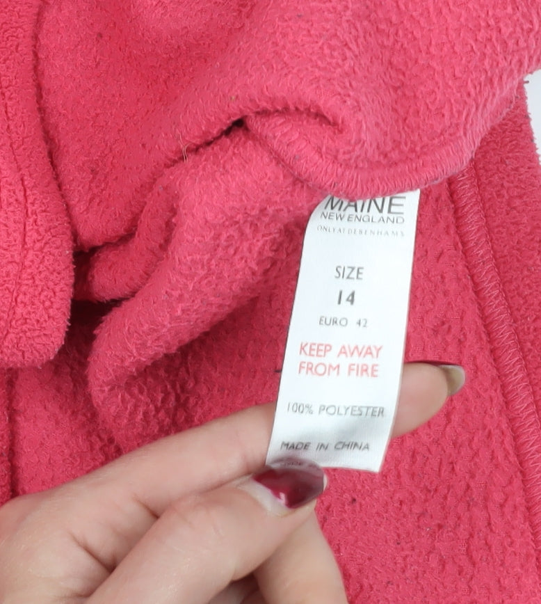 MAINE Pink Fleece Pullover Sweatshirt Size 14