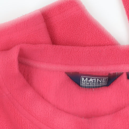 MAINE Pink Fleece Pullover Sweatshirt Size 14