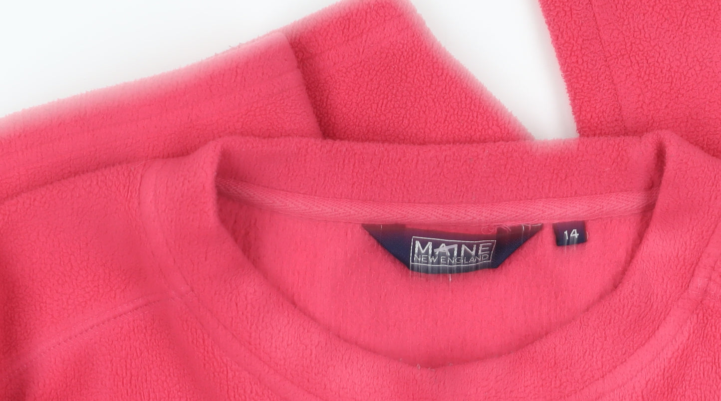 MAINE Pink Fleece Pullover Sweatshirt Size 14