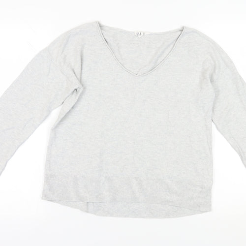Gap Grey V-Neck Pullover Jumper, Size S
