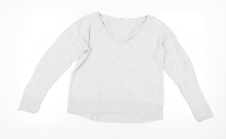 Gap Grey V-Neck Pullover Jumper, Size S