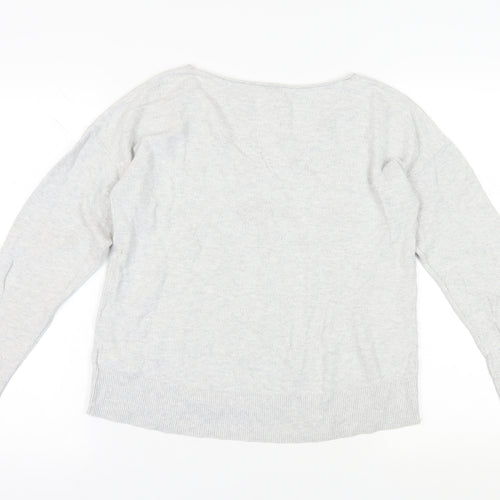 Gap Grey V-Neck Pullover Jumper, Size S