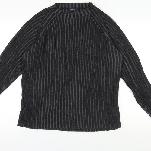 Tom Wolfe Black Striped Pullover Jumper, Size L