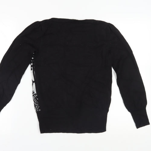 Oasis Black Geometric Pullover Jumper M