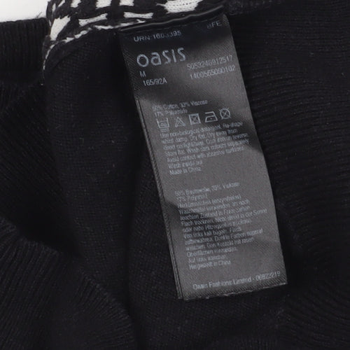 Oasis Black Geometric Pullover Jumper M