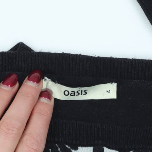 Oasis Black Geometric Pullover Jumper M