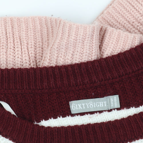 6IXTY8IGHT Multicoloured Striped Knit Jumper - M
