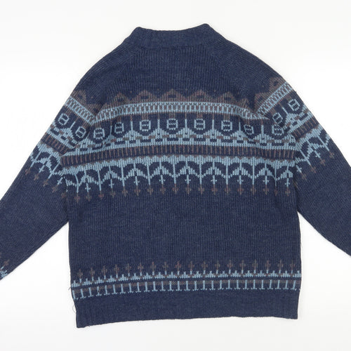 St Michael Blue Fair Isle Jumper, Size 22, Vintage Crew Neck