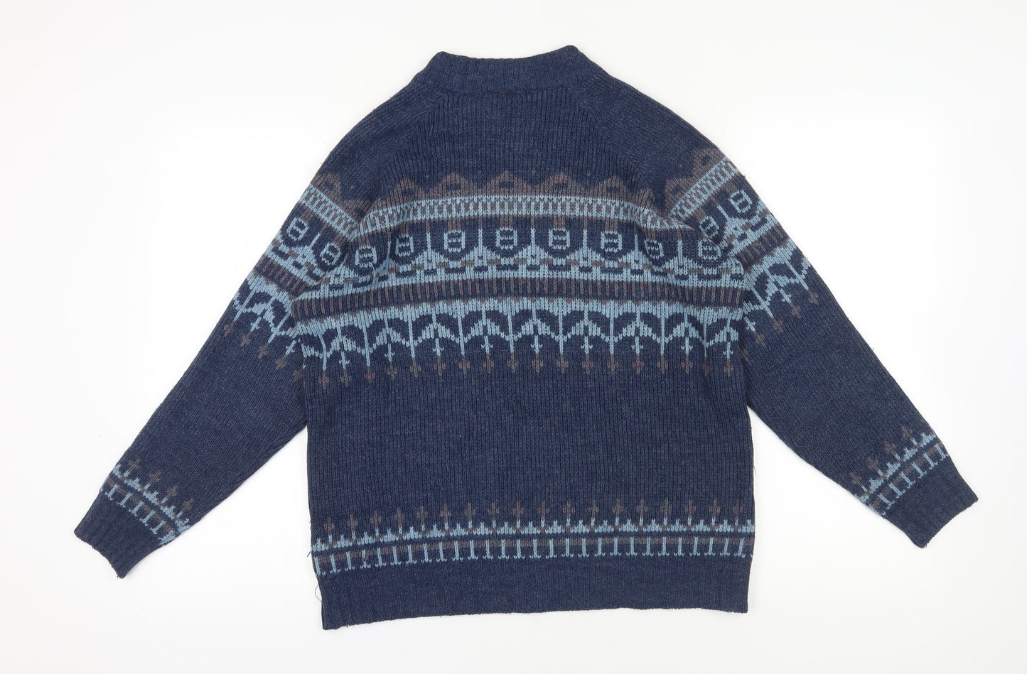 St Michael Blue Fair Isle Jumper, Size 22, Vintage Crew Neck