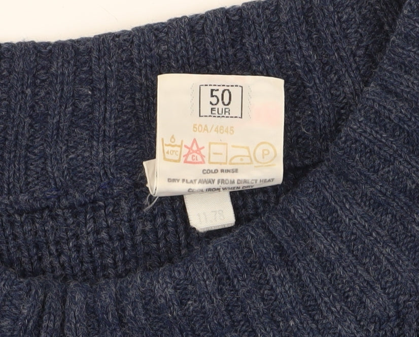 St Michael Blue Fair Isle Jumper, Size 22, Vintage Crew Neck