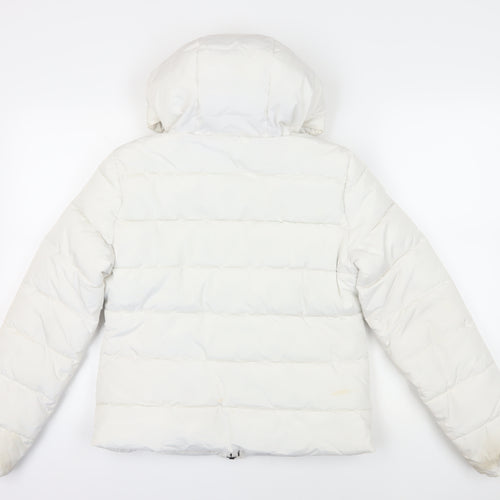 Superdry White M Puffer Jacket with Hood