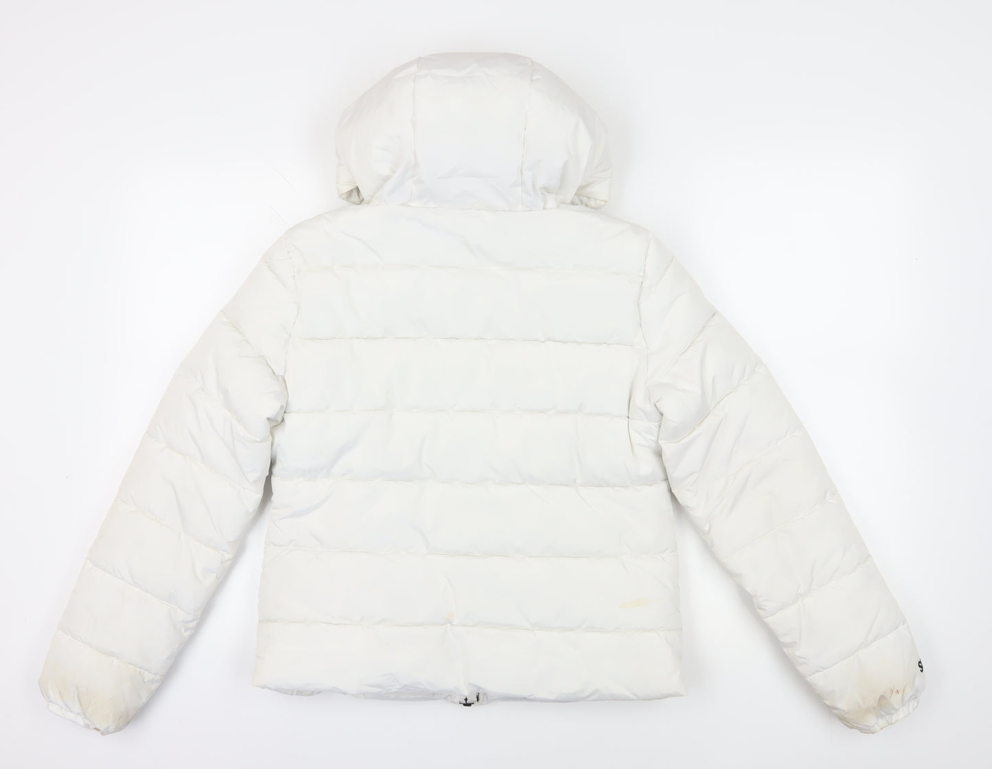 Superdry White M Puffer Jacket with Hood