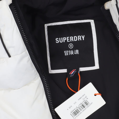 Superdry White M Puffer Jacket with Hood